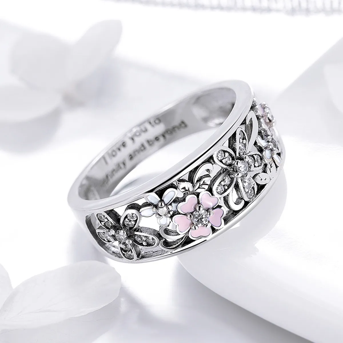 Pandora Style Sølv Flower Dance Ring - SCR390