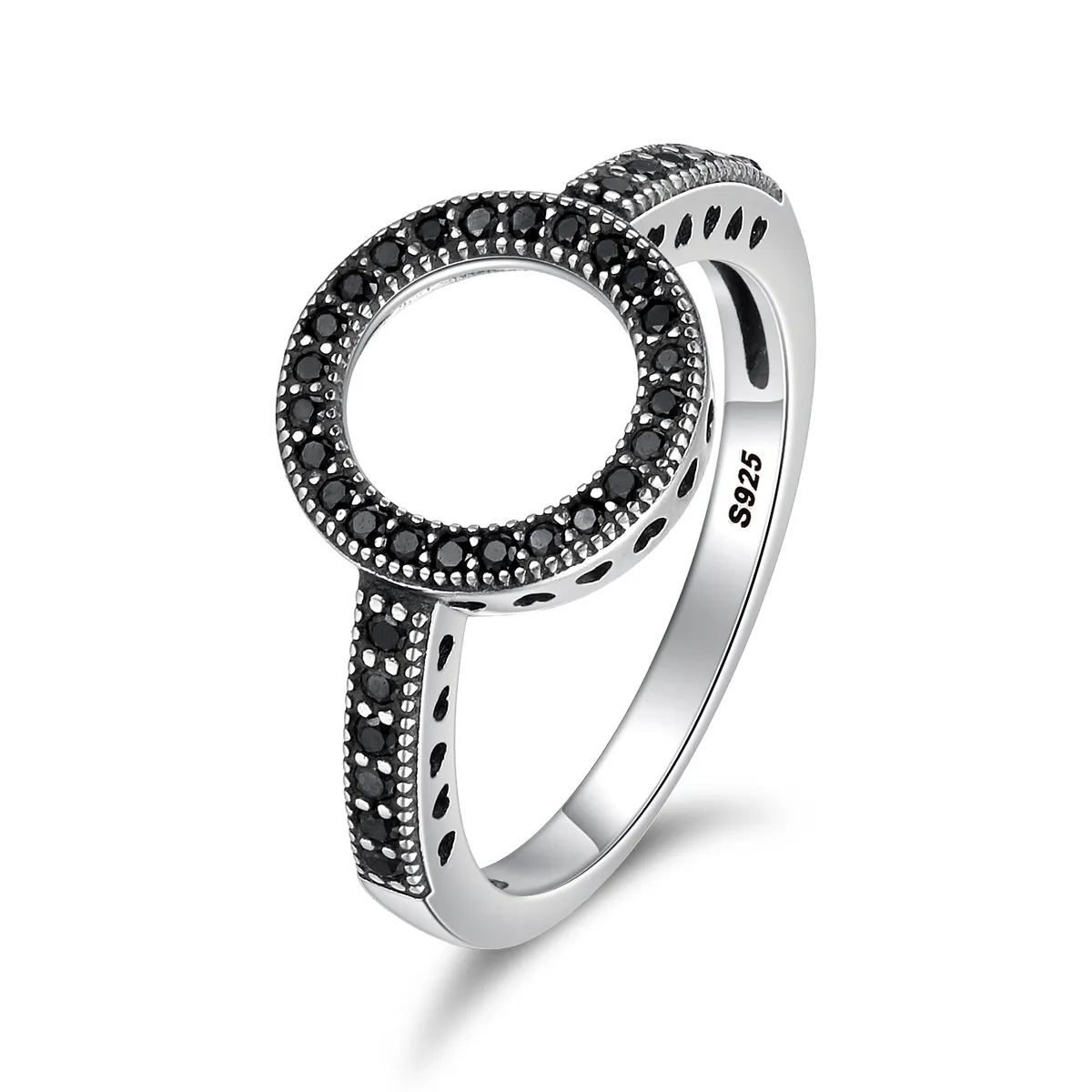 pandora style sølv glitrende halo ring scr112