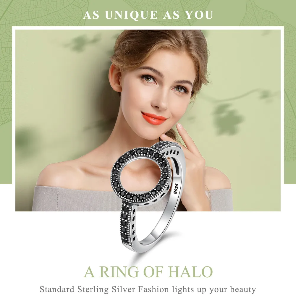 Pandora Style Silver Sparkling Halo Ring - SCR112