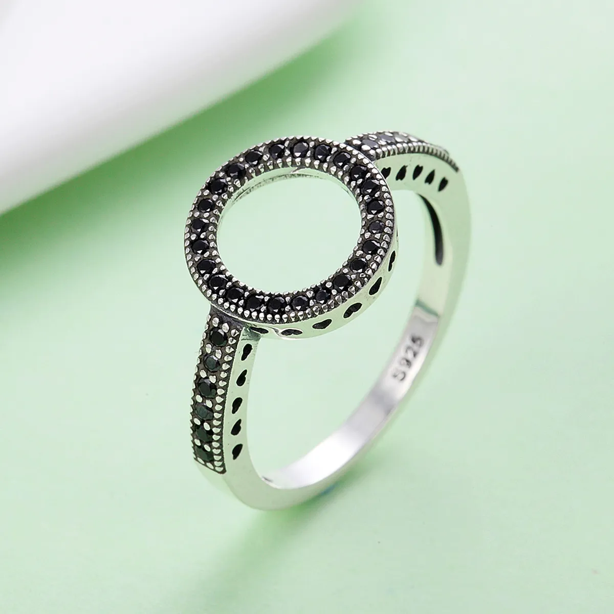 Pandora Style Silver Sparkling Halo Ring - SCR112