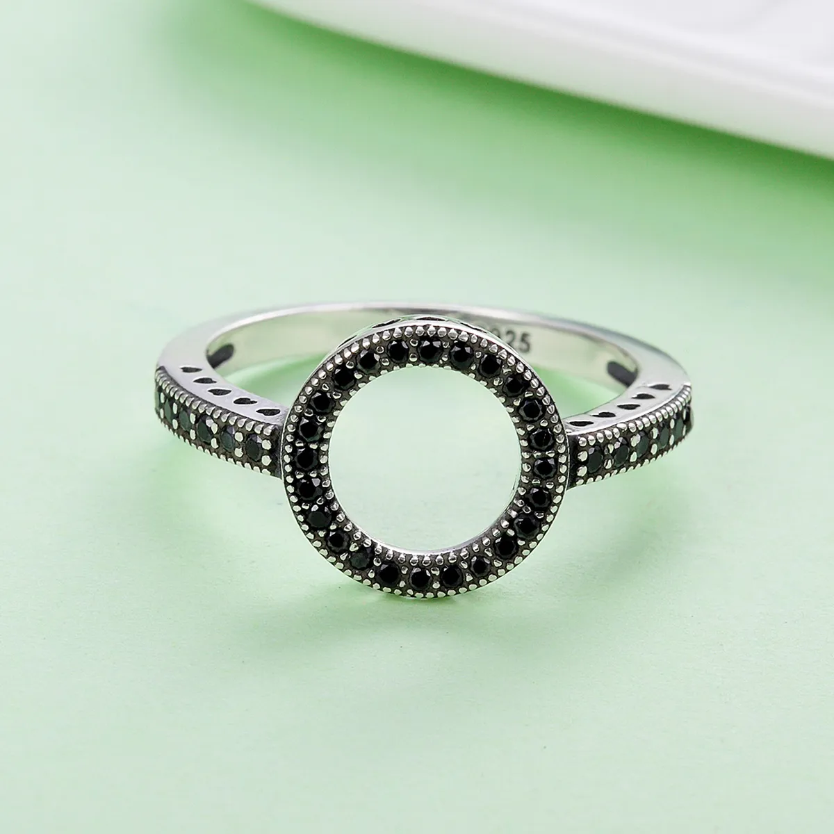 Pandora Style Silver Sparkling Halo Ring - SCR112