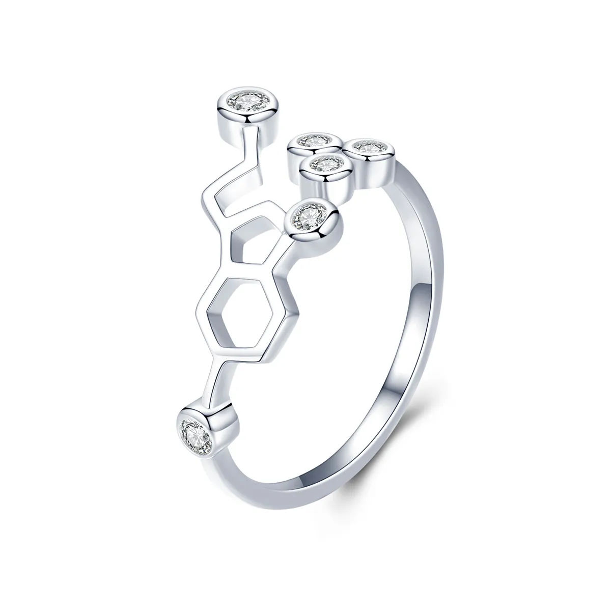 Pandora Style Sølv Honeycomb Ring - SCR433