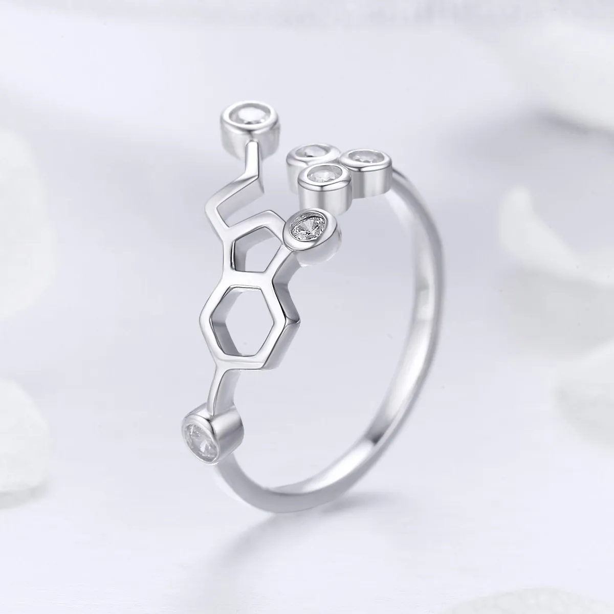 Pandora Style Sølv Honeycomb Ring - SCR433