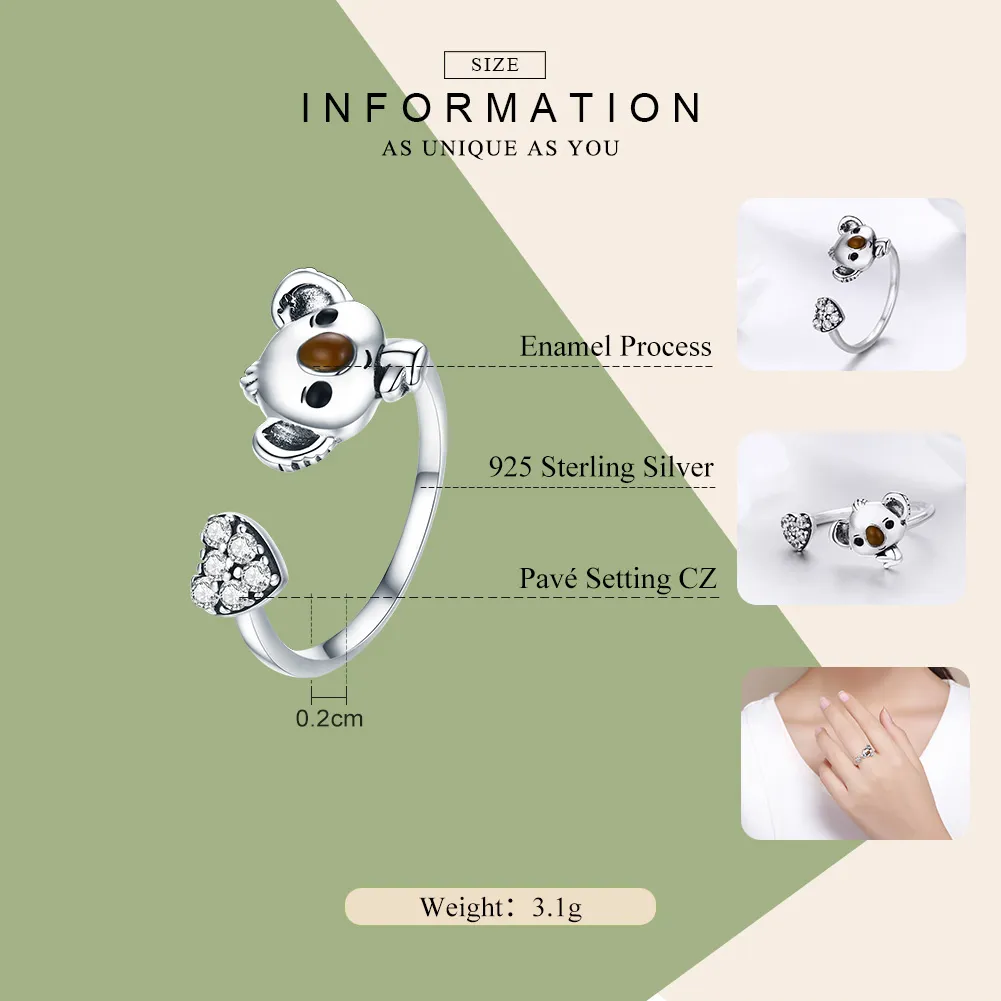 Pandora Style Sølv Søt Fairy Ring - SCR355